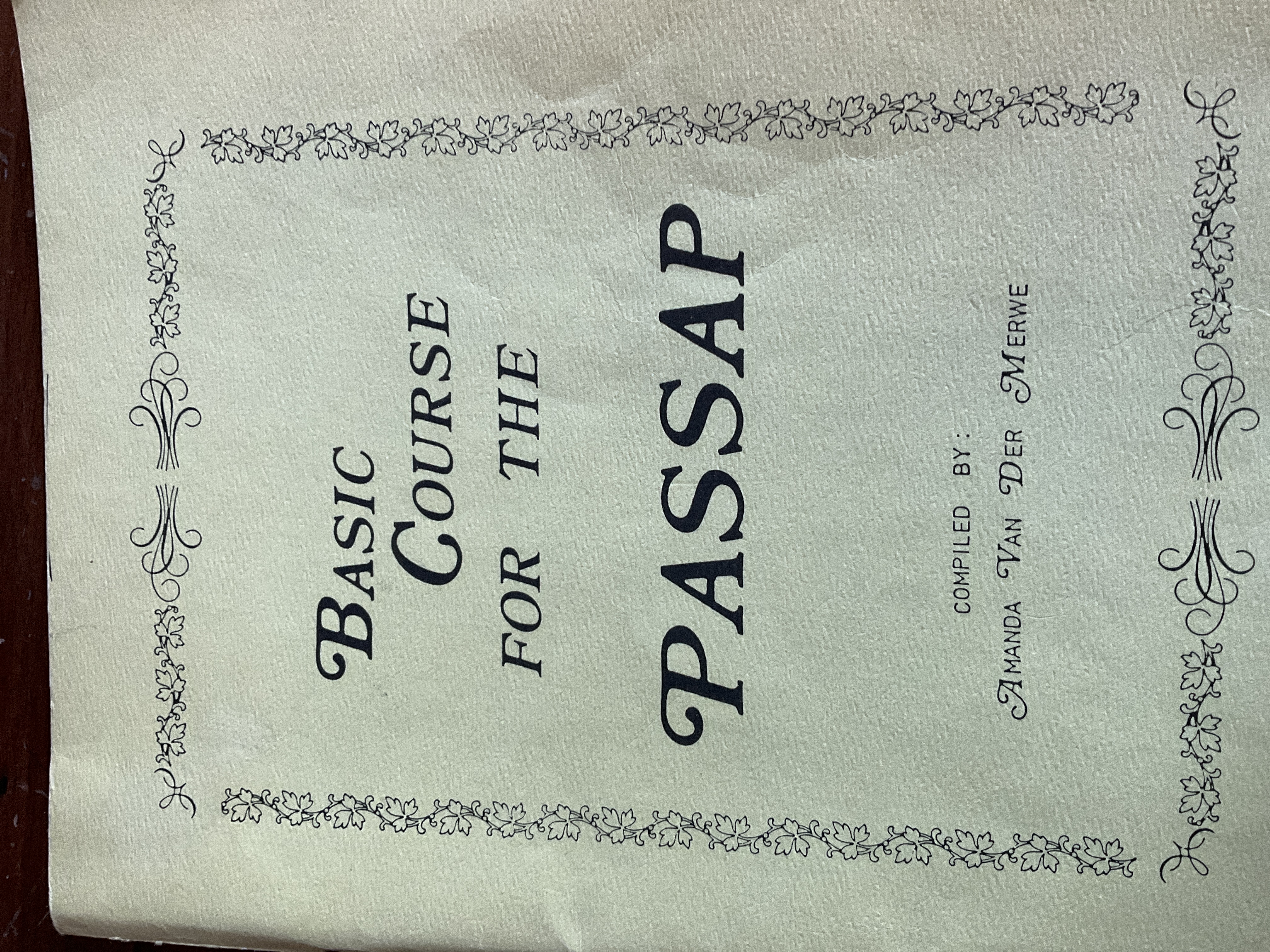 Cover of Basic Course for the Passap